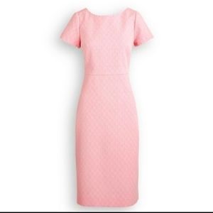 J.Crew Matelasse Daisy Pink Sheath Dress Size 18 New With Tags